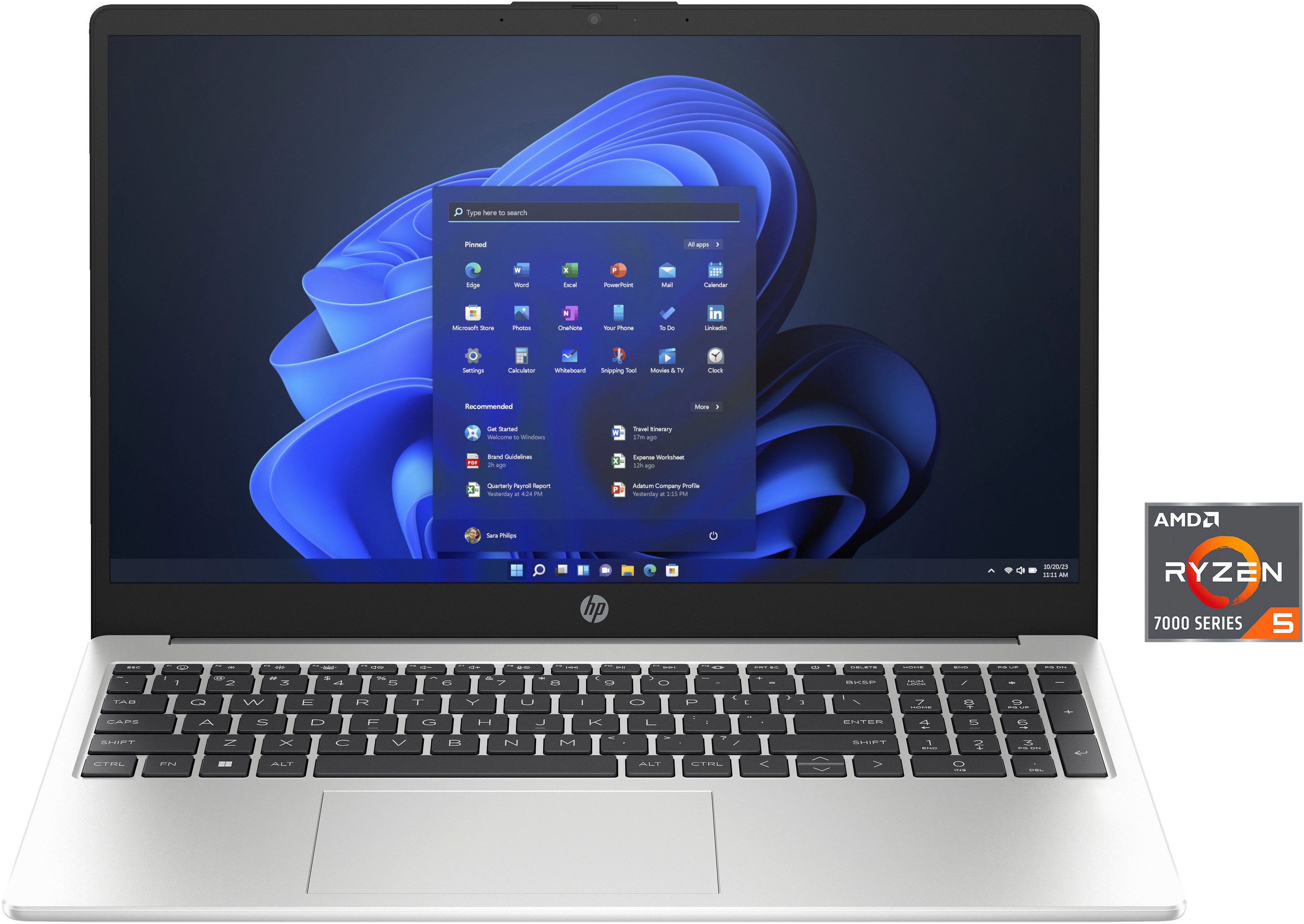 HP 255 G10 Notebook (39,6 cm/15,6 Zoll, AMD Ryzen 5 7530U, Radeon Graphics, 512 GB SSD)