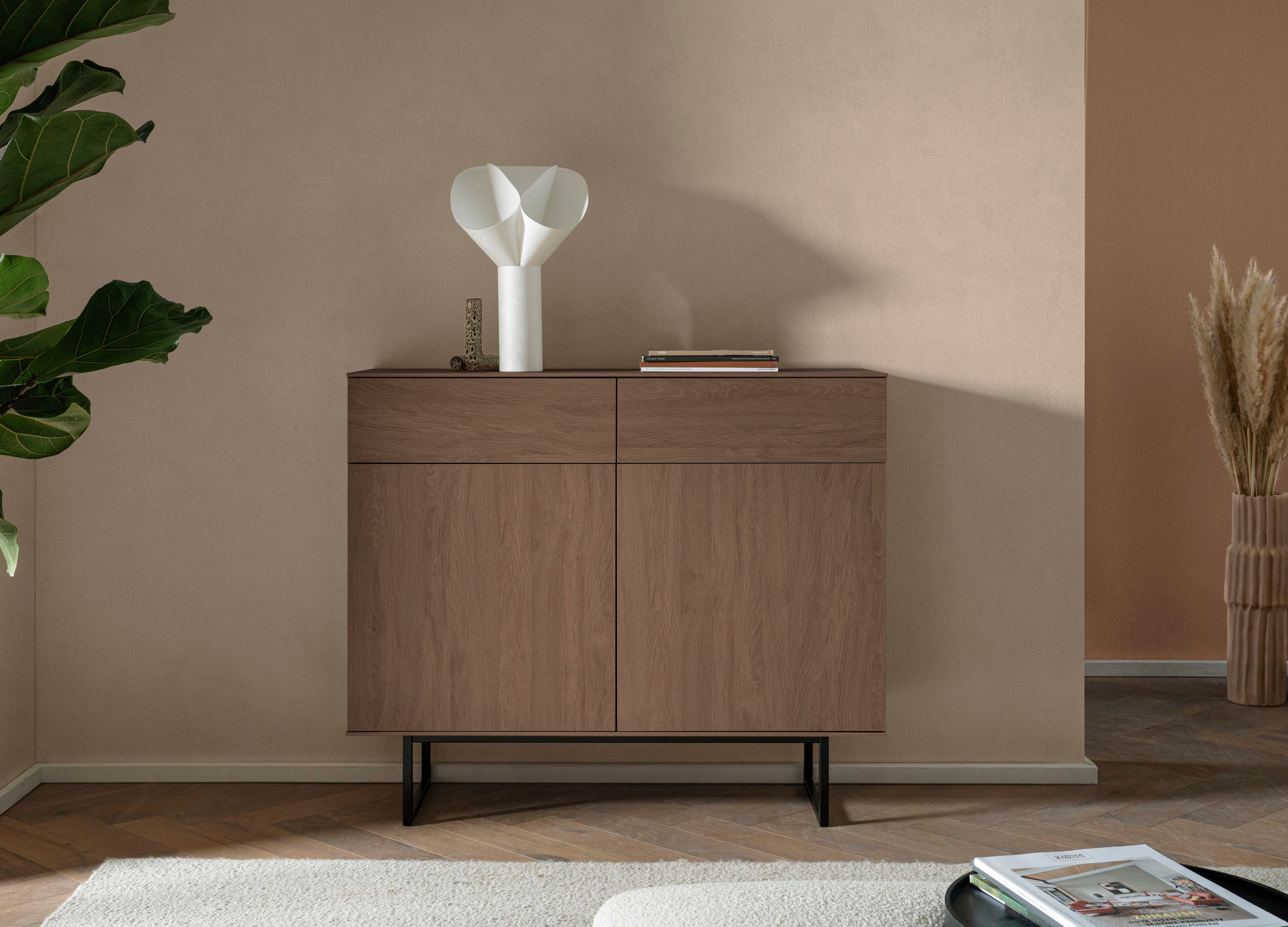 Home affaire Sideboard Lund, moderner Schrank, Kommode mit Kufengestell, optisch dünner Oberboden, hochwertige Optik, ausreichend Stauraum