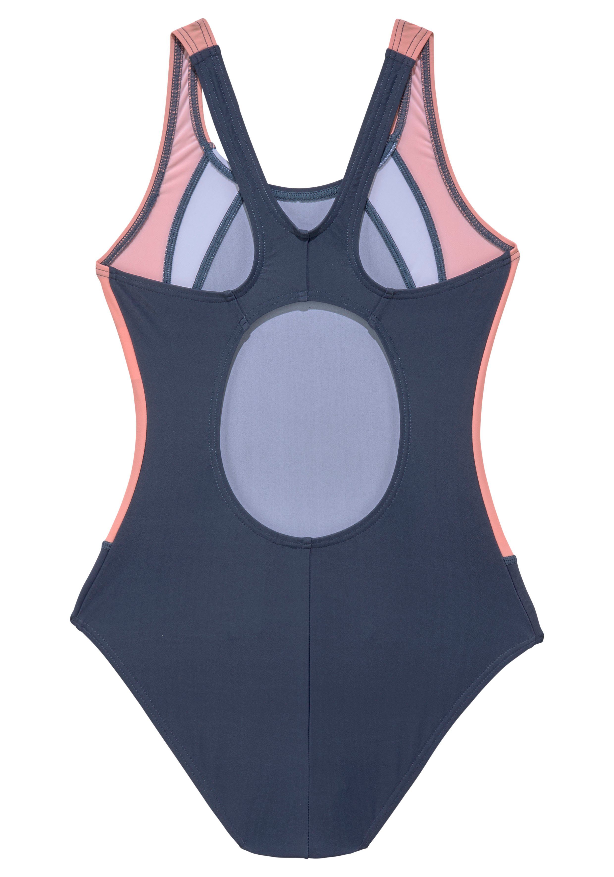 KangaROOS Badeanzug im rauchblau-hummer Farbmix sportlichen