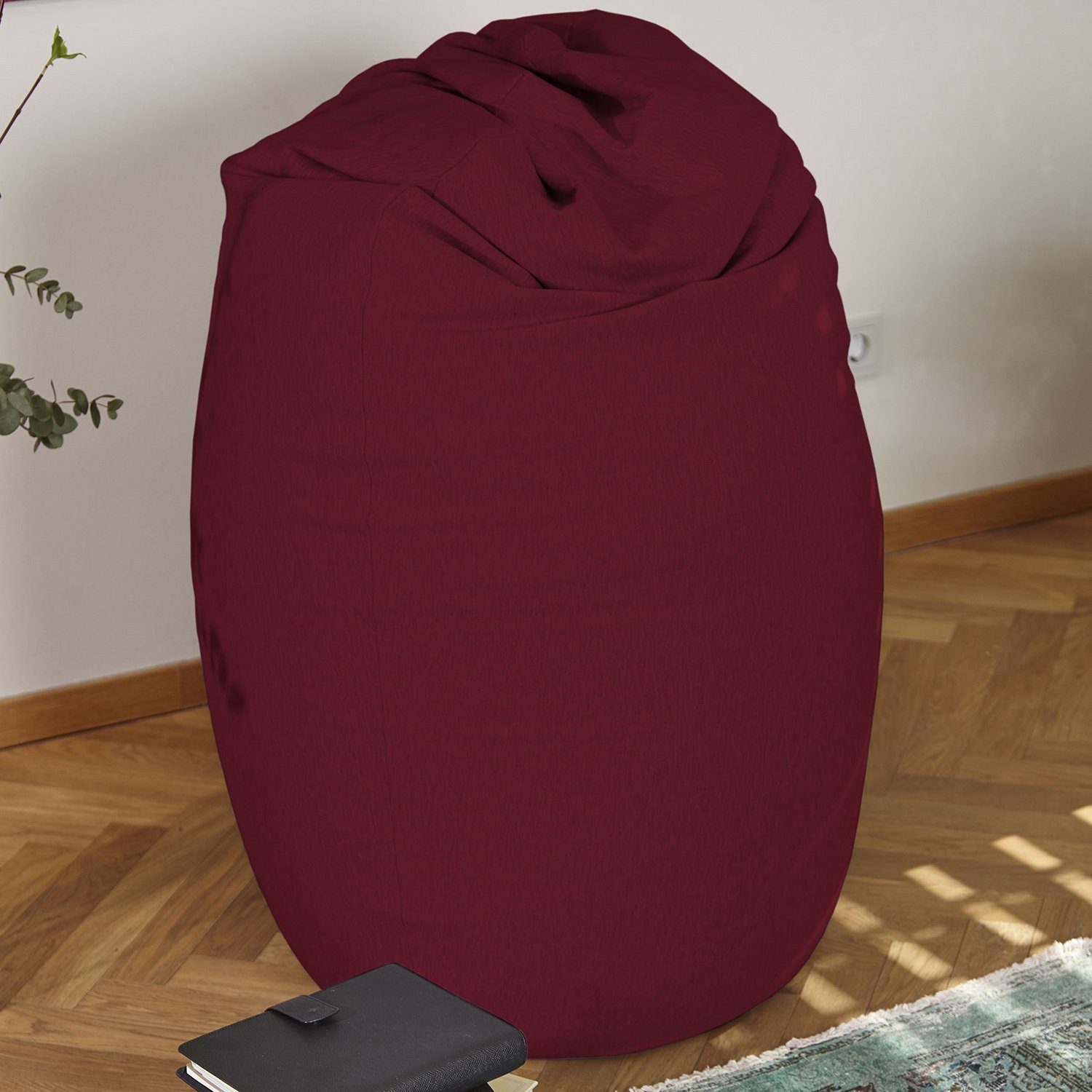 Lumaland Sitzsack Flexi Comfort, Lounge rot Bodenkissen Bean Bag 250l & 300l