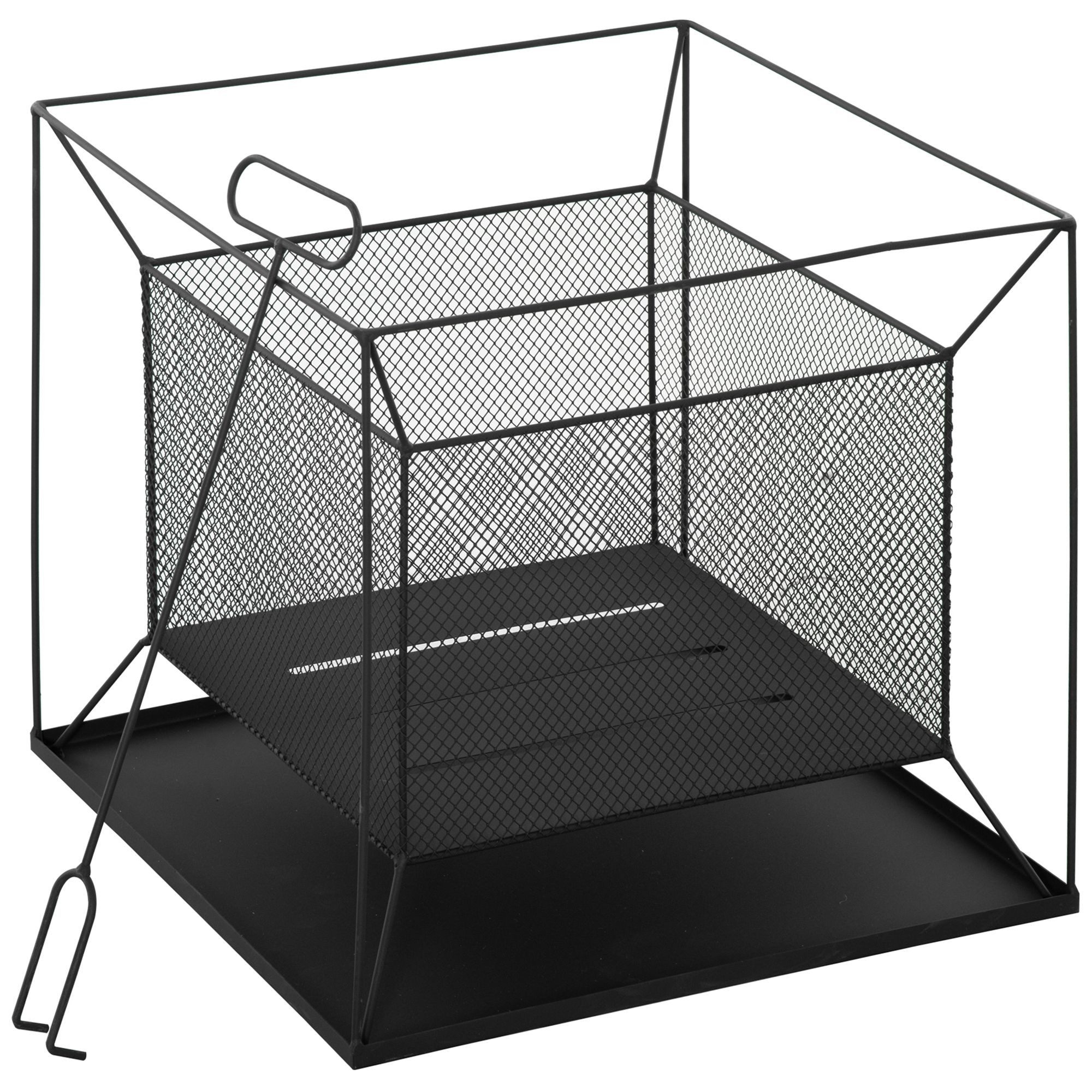 MC Star Feuerschale Tragbare Feuerstelle aus Metall für den Garten, Feuerstelle für, (den Außenbereich mit Aufhängevorrichtung und Schürhaken, 45 x 45 x 43 cm, Schwarz)