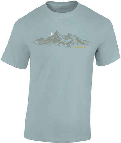 Baddery Print-Shirt Fahrrad T-Shirt : V2 Power - Sport Tshirts Herren - Mountainbike Shirt hochwertiger Siebdruck, auch Übergrößen, aus Baumwolle