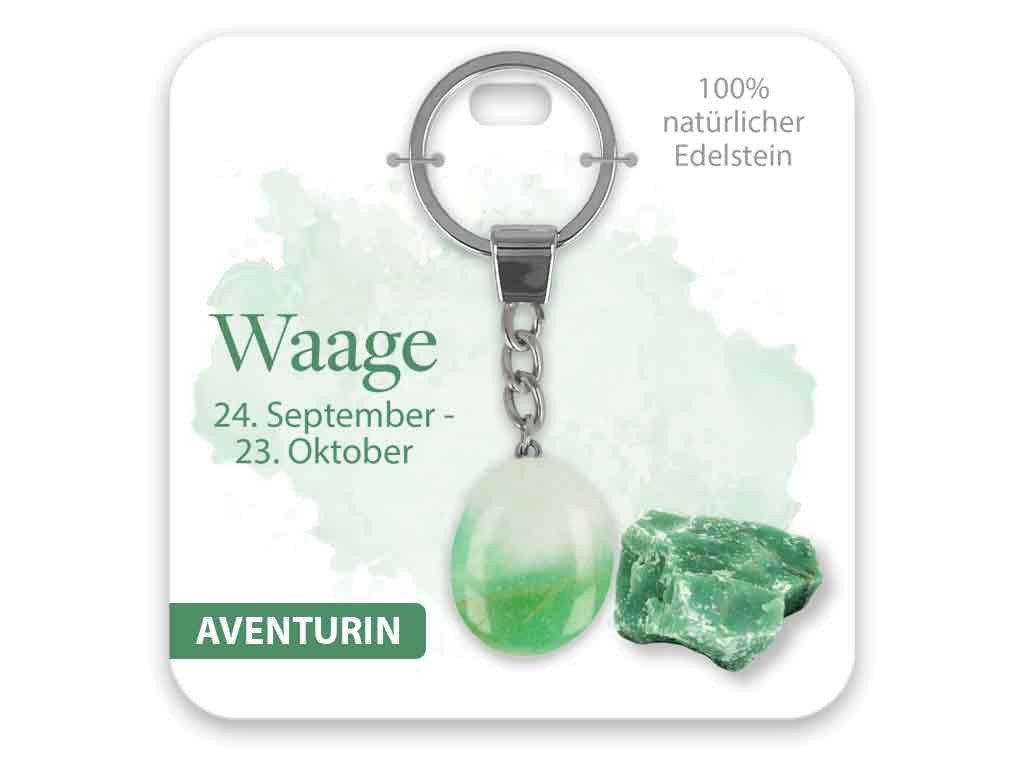 Armband Edelstein Schlüsselanhänger Aventurin Sternzeichen Waage