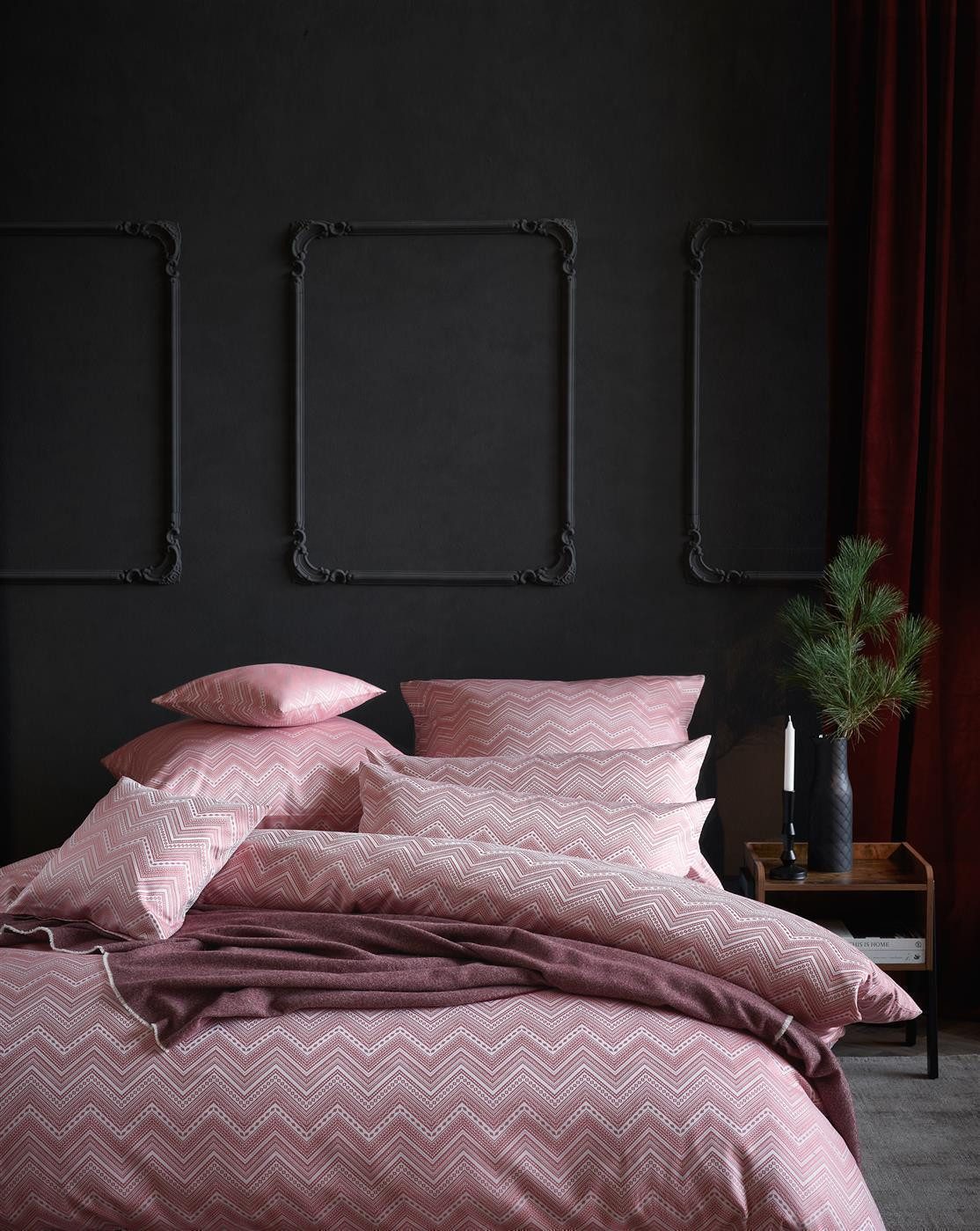 Curt Bauer Bettwäsche Mako-Brokat-Damast Tilda ruby 200 cm x 200 cm, Bettbezug Kopfkissenbezug Set kuschelig weich hochwertig