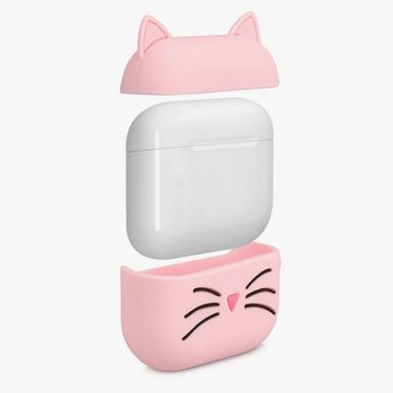 kwmobile Kopfhörer-Schutzhülle, Hülle für Apple AirPods Pro Kopfhörer - Silikon Schutzhülle Etui Case Cover Schoner Katze Design