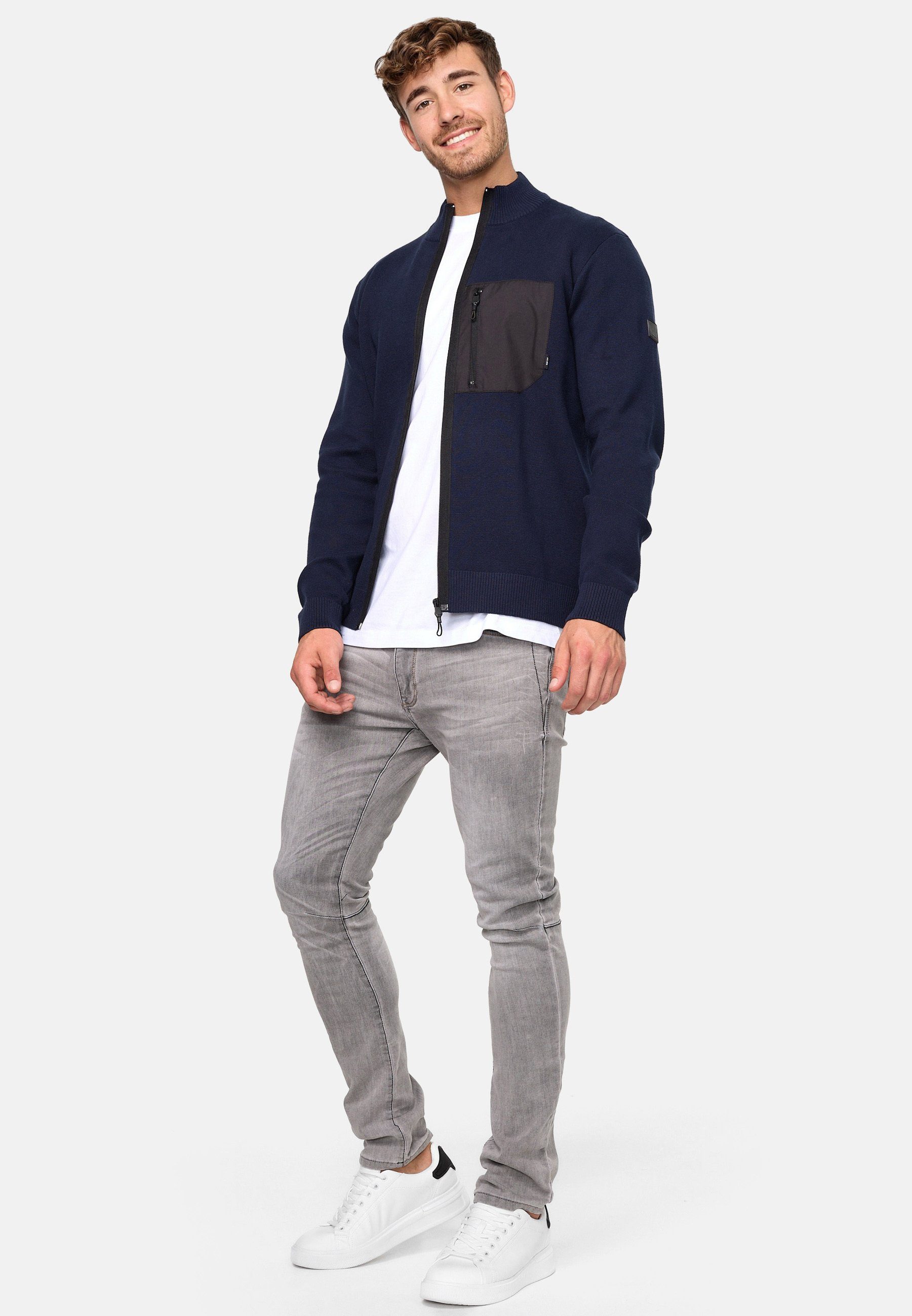 Navy Indicode Cardigan Manuel