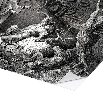Posterlounge Wandfolie Gustave Doré, Das Inferno, Canto 13, Malerei