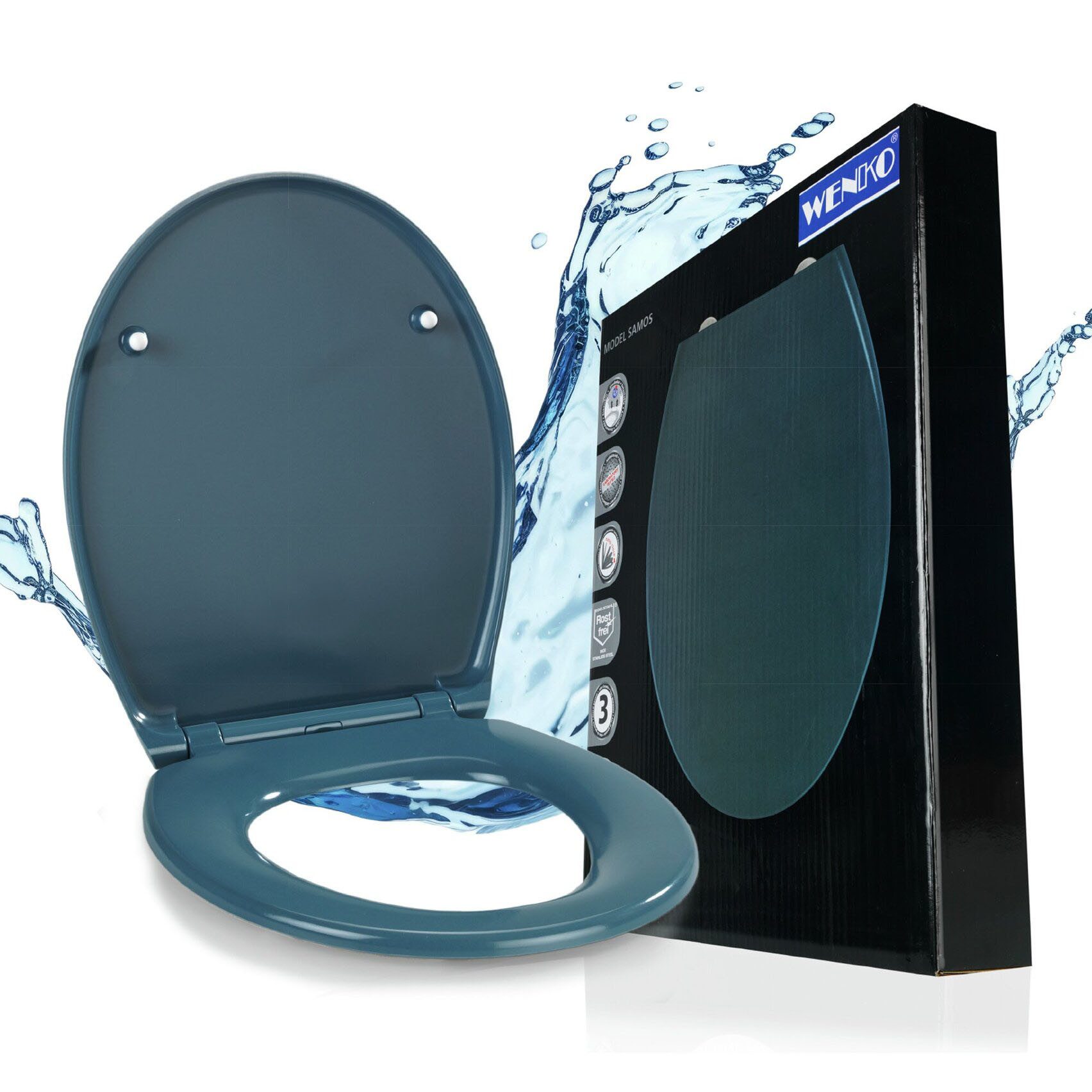 WENKO WC-Sitz Samos Slate Blue