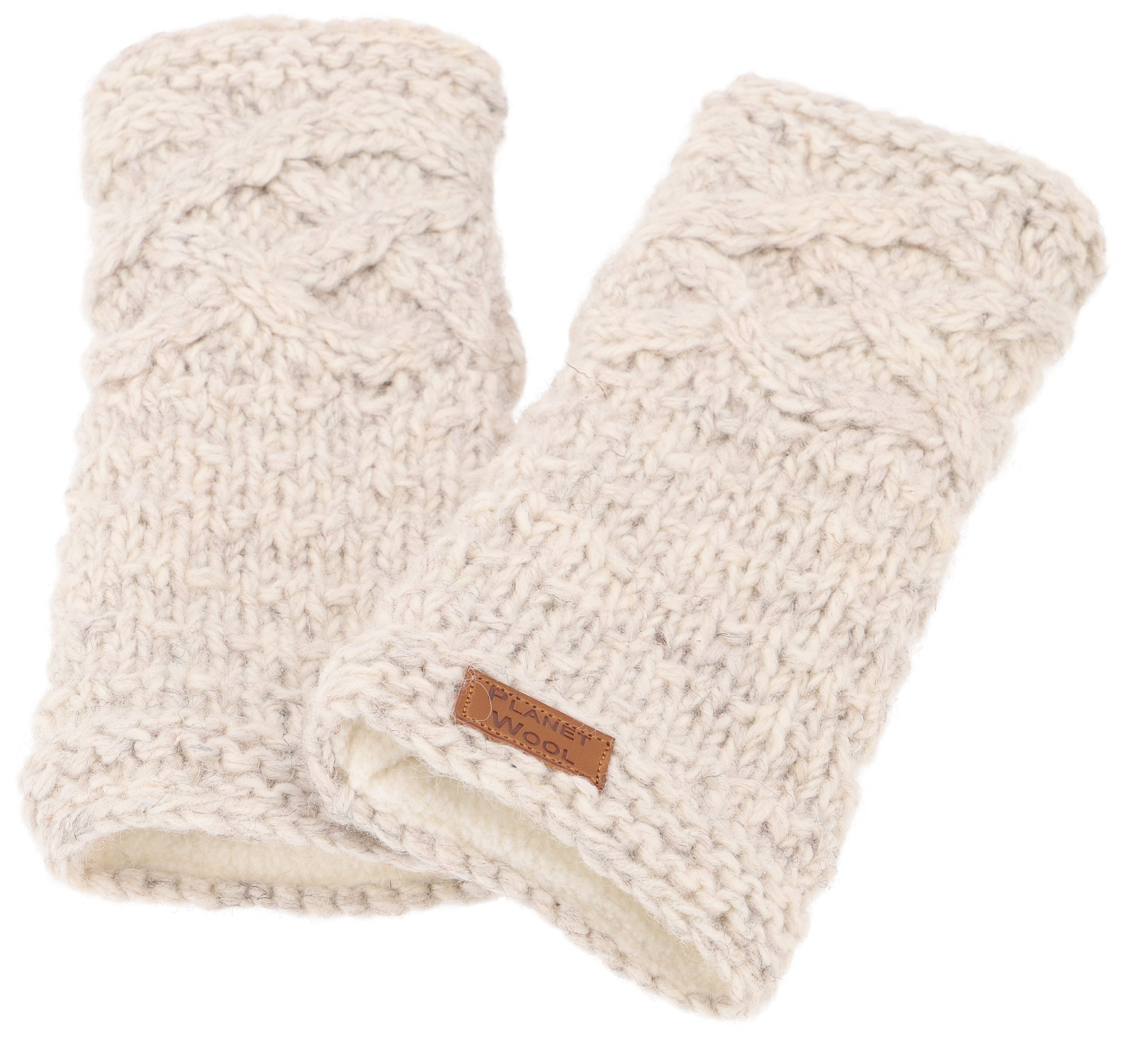 Guru-Shop Strickhandschuhe Handgestrickte Pulswärmer, Handstulpen,.. günstig online kaufen