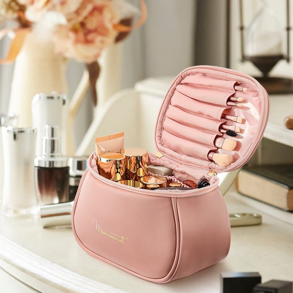 GelldG große für Rose Kosmetiktaschen Kapazität Tasche Make-up Frauen Kosmetiktasche Reise