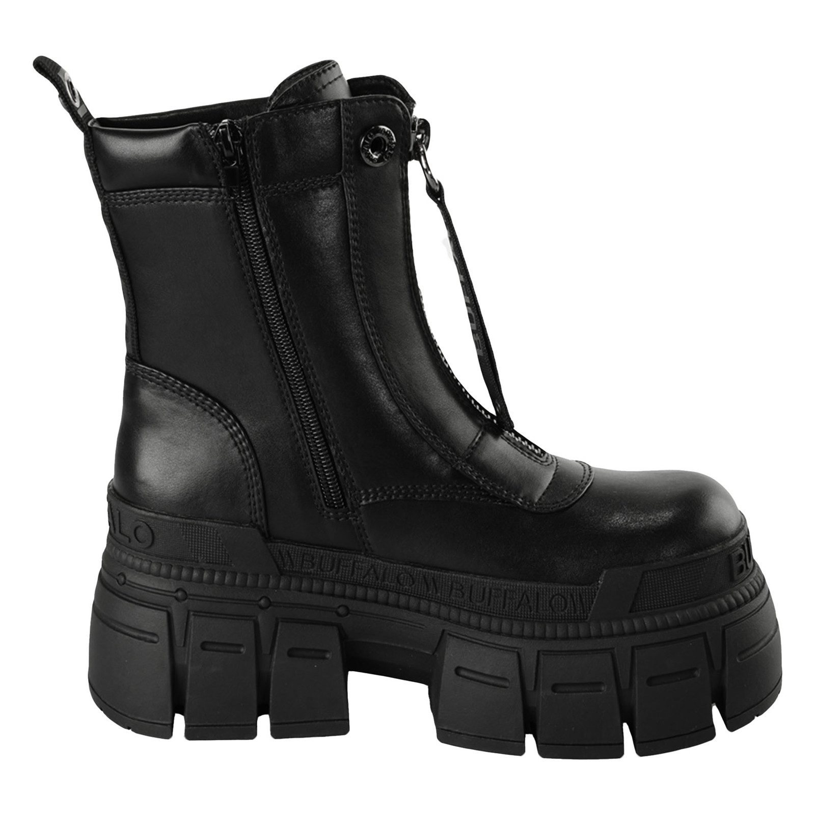 Buffalo Gospher Zip Boot Plateaustiefel mit Plateausohle und Markendetails – Bild 3 von 5