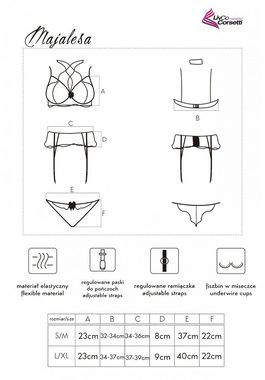 Livco Corsetti Fashion Set: Bügel-BH Dessous Set: BH, String und Strumpfhalter - schwarz