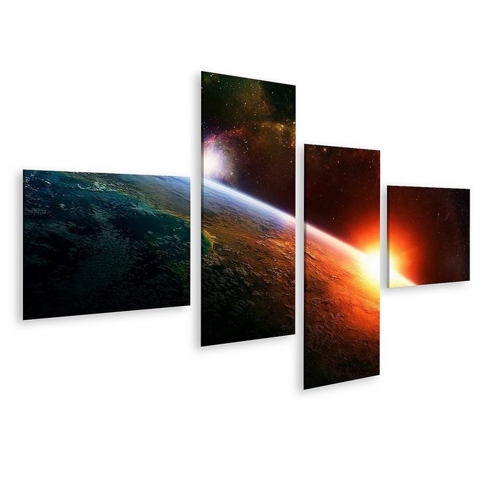 islandburner Leinwandbild Bild auf Leinwand Weltall Planeten Sonne Erde Kinderzimmer Wandbild Po