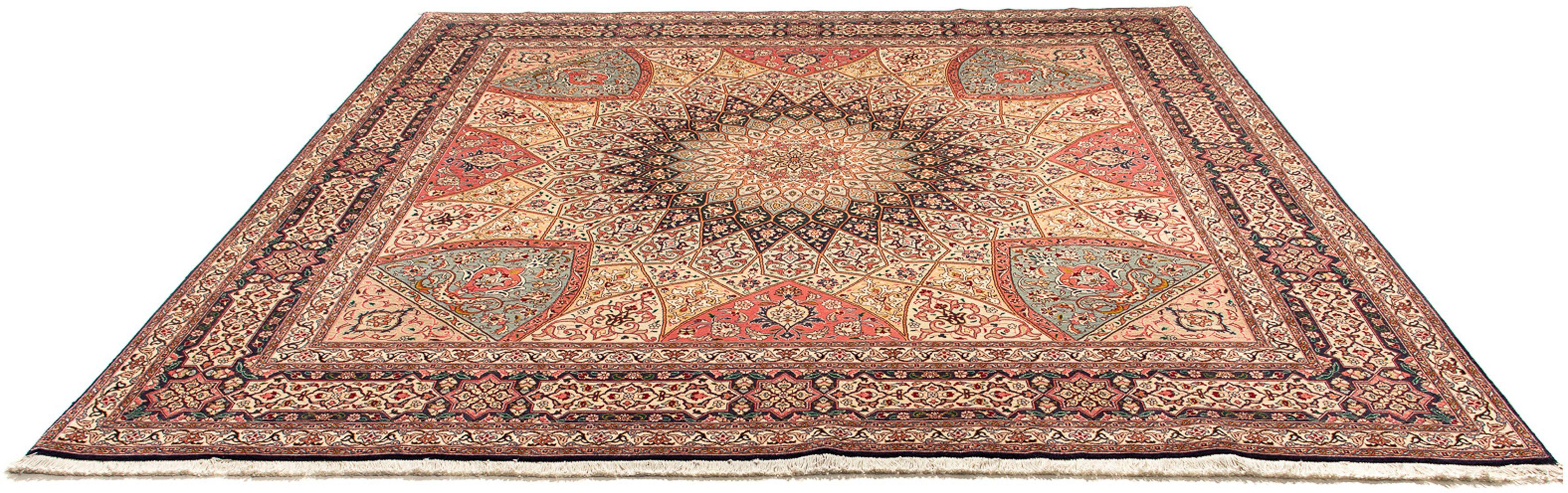 Orientteppich Perser - Täbriz - Royal quadratisch - 253 x 250 cm - mehrfarbig, morgenland, quadratisch, Höhe: 7 mm, Wohnzimmer, Handgeknüpft, Einzelstück mit Zertifikat
