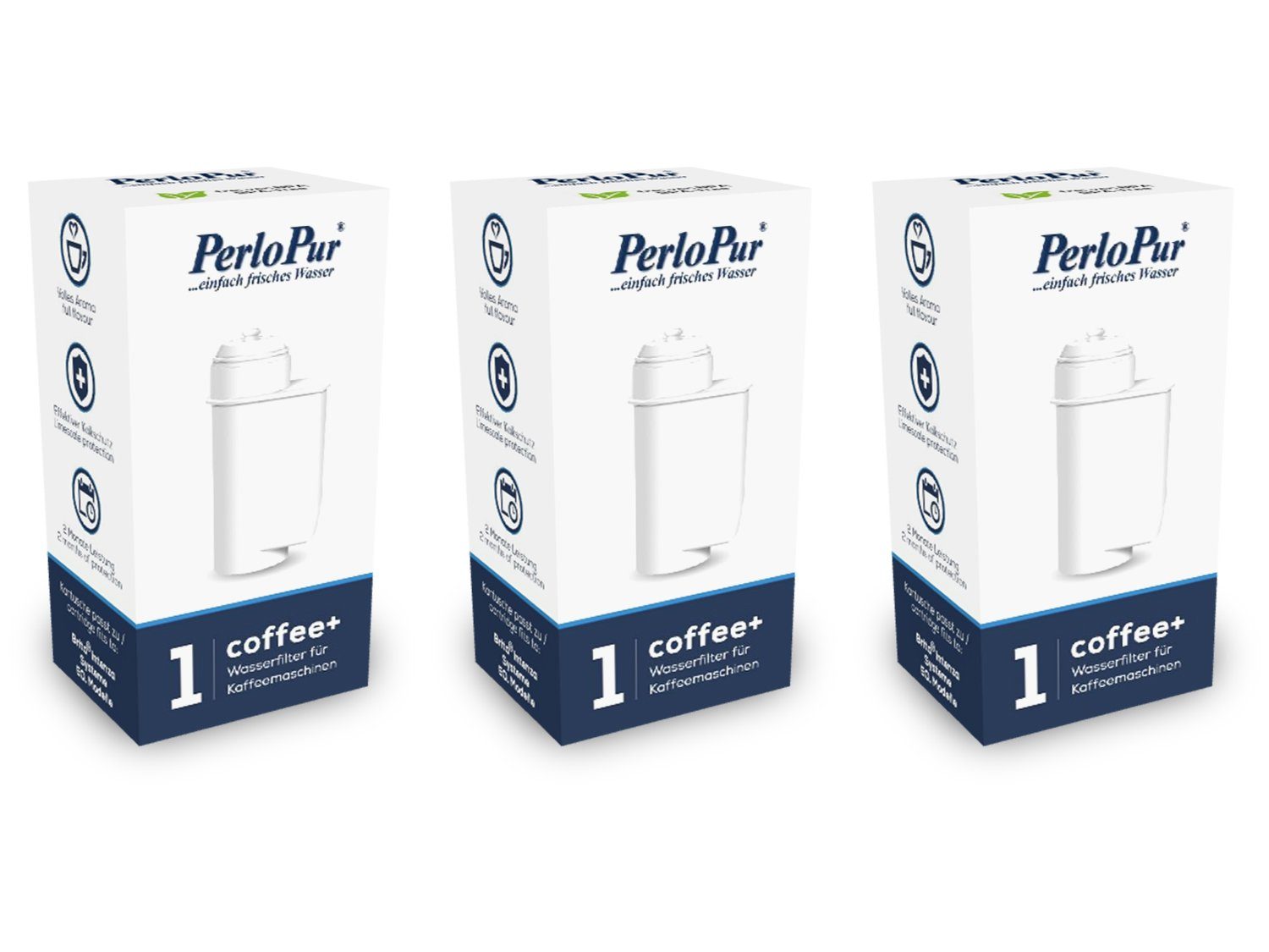 PearlCo Kalk- und Wasserfilter Coffee+ Pack 03 komp. mit Brita Intenza Filter Kaffeevollautomaten, Zubehör für Siemens EQ Series, TZ70003, Bosch TCZ7003, Brita Intenza Filter