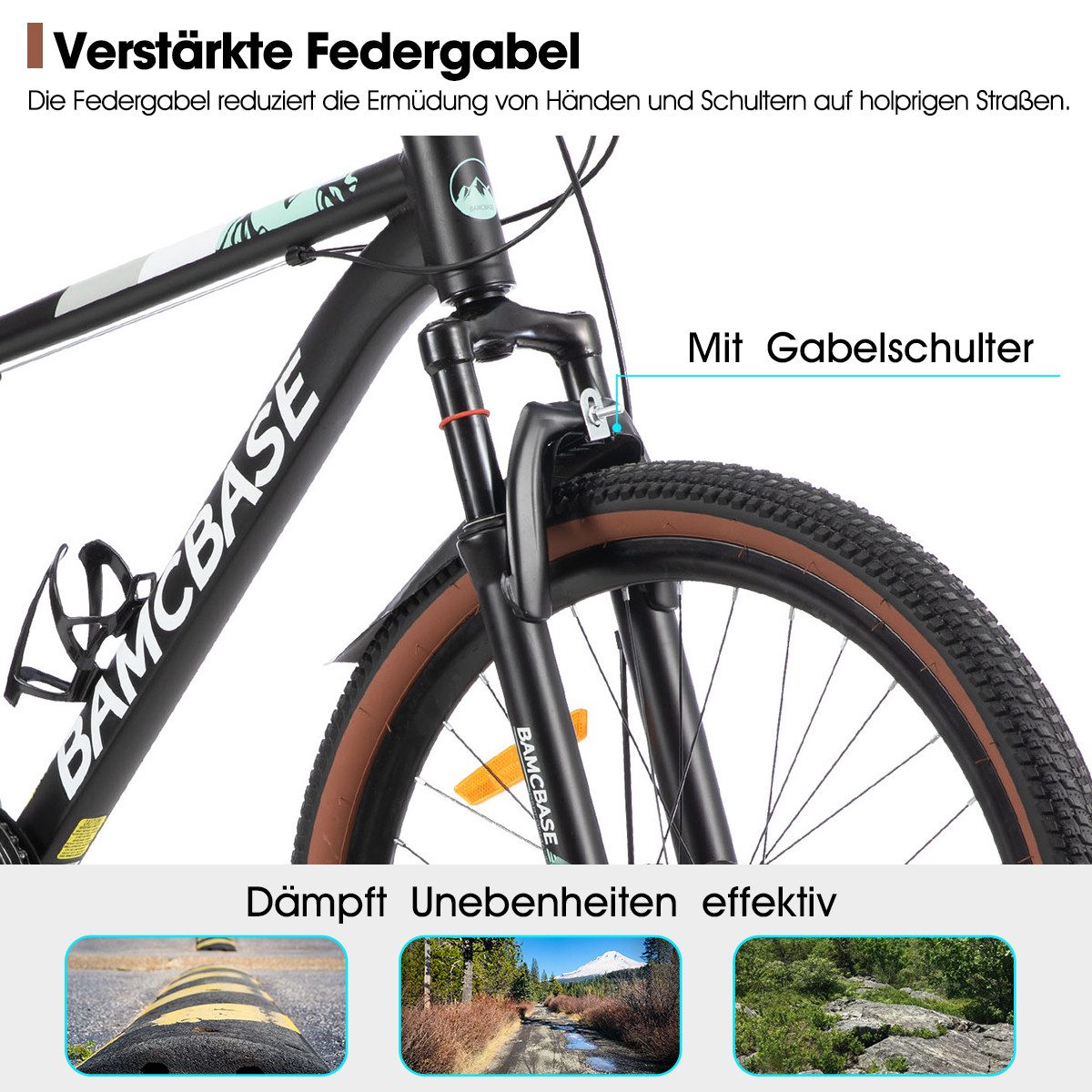 HILAND Mountainbike 26" Aluminium-Mountainbike Bloomer mit Shimano 7-Gang-Schaltung