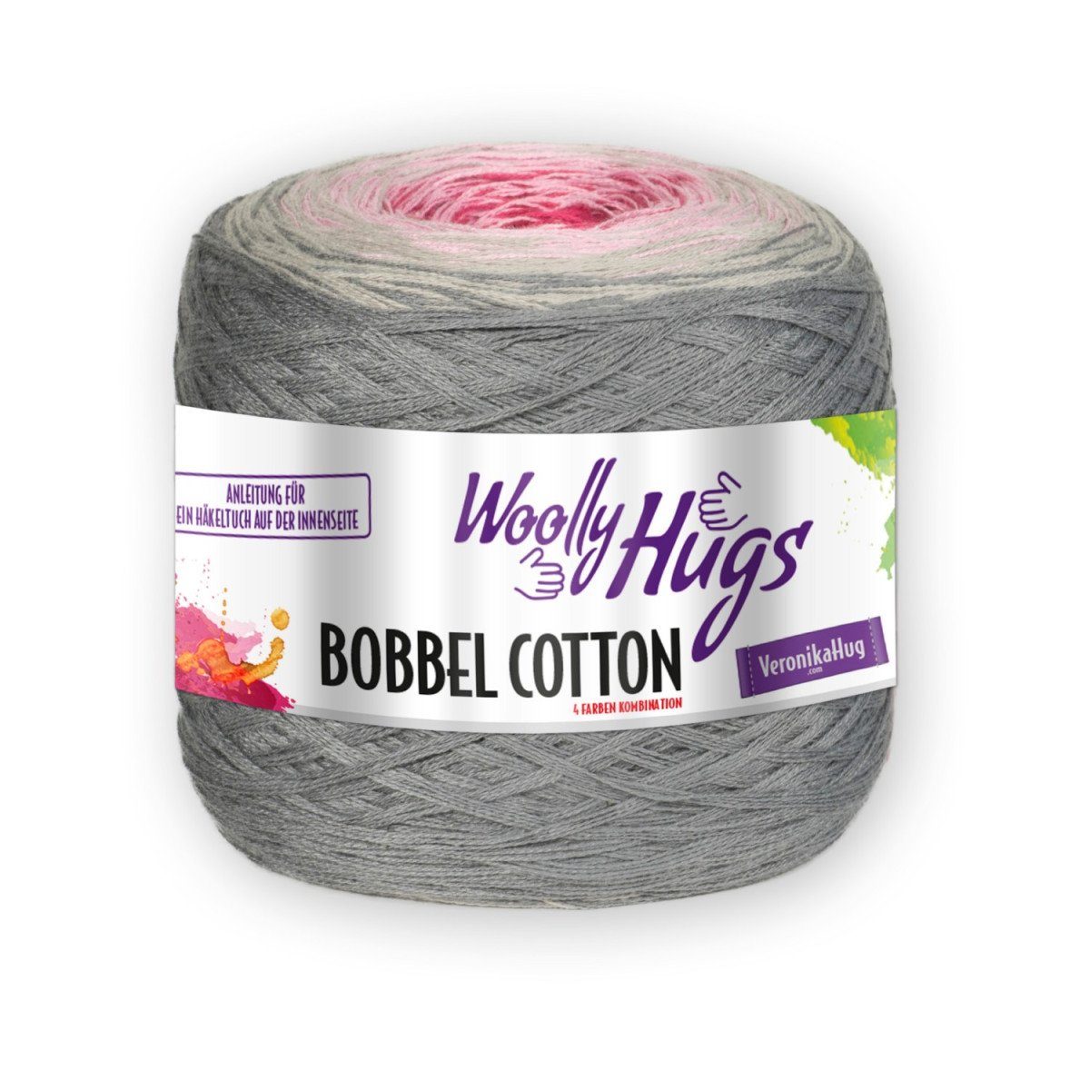 Woolly Hugs Bobbel Cotton 200g Farbverlaufsgarn zum Stricken und Häkeln Häkelwolle, 800,00 m (Baumwollgarn mit Farbverlauf, Bobbelwolle, Bobble Wolle Cake), Farbverlaufswolle