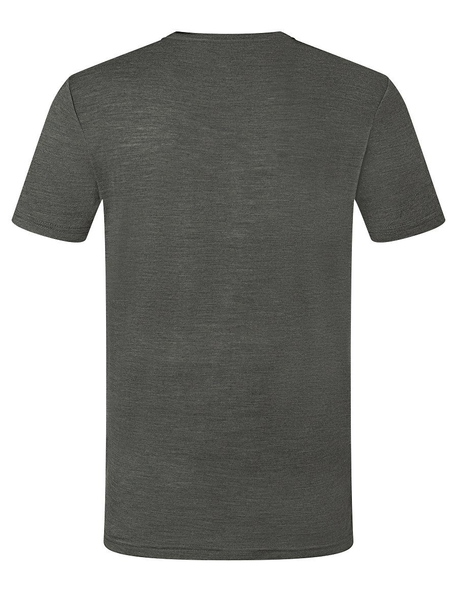Grey/Aurora Melange/Vapor Red T-Shirt funktioneller TEE Merino-Materialmix Print-Shirt WINTER Pirate SUPER.NATURAL Merino M Grey