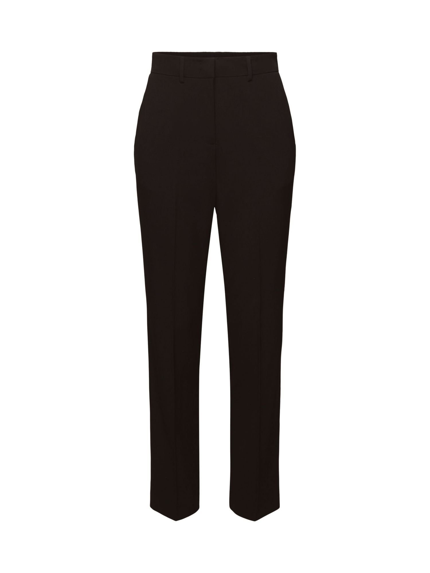 Esprit Stoffhose Gerade geschnittene Hose aus Crêpe BLACK