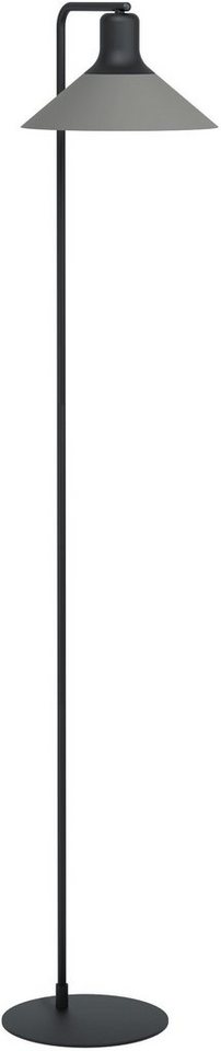 EGLO Stehlampe ABREOSA, Leuchtmittel wechselbar, ohne Leuchtmittel,  Stehleuchte in schwarz und grau aus Stahl - exkl. E27 - 1X28W
