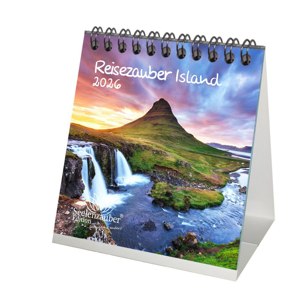 Seelenzauber Tischkalender Reisezauber Island Tischkalender 10cm x 10cm für 2026 Reykjavík Stadt