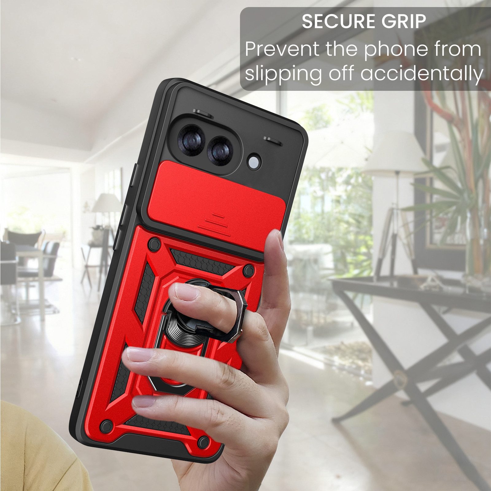 betterfon Handyhülle Panzer für Google Pixel 10a - Outdoor Case mit Kameraschutz, Outdoorhülle mit Ringhalter Smartstand und Silikonkern – Bild 5 von 5