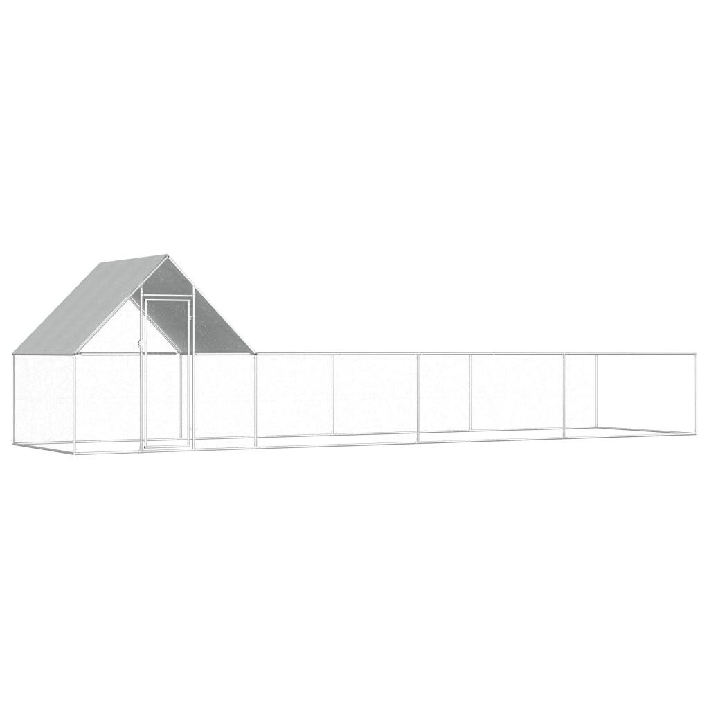 vidaXL Hühnerstall, Hühnerkäfig 8x2x2 m Verzinkter Stahl