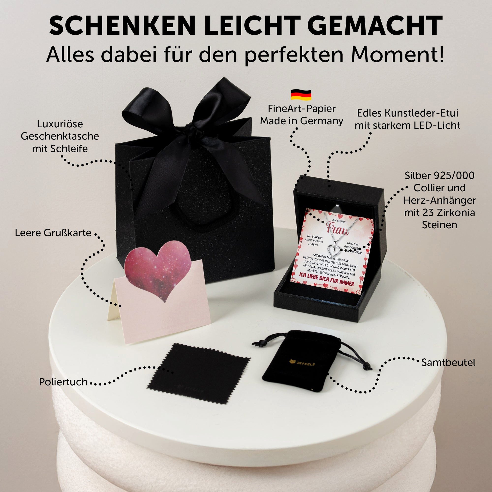 22Feels Schmuckset An Meine Frau Ich Liebe Dich Kette Ehefrau Geschenk Hoch günstig online kaufen