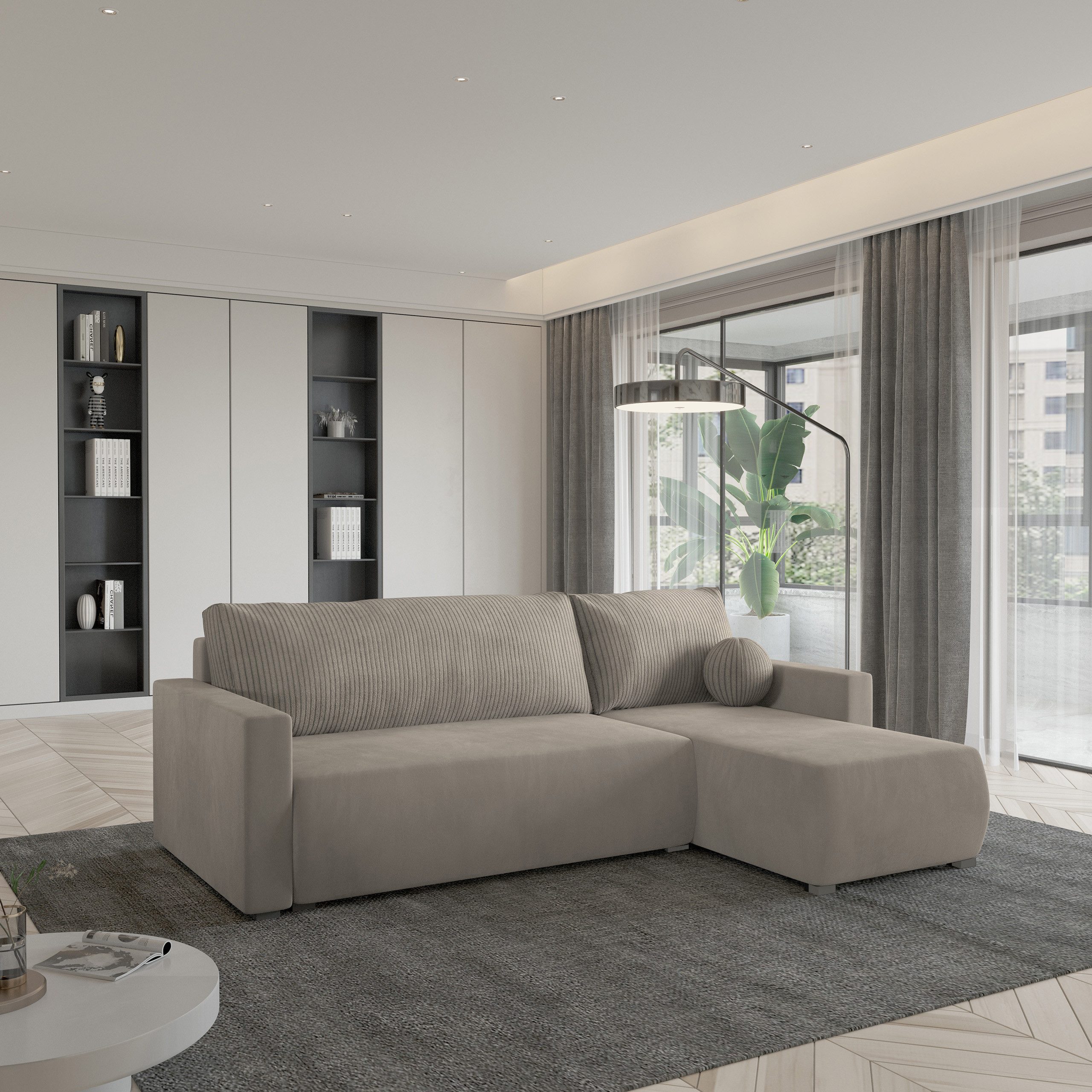 Masseno Ecksofa SORGE mit Schlaffunktion L-Form, Sofa mit Bettkasten
