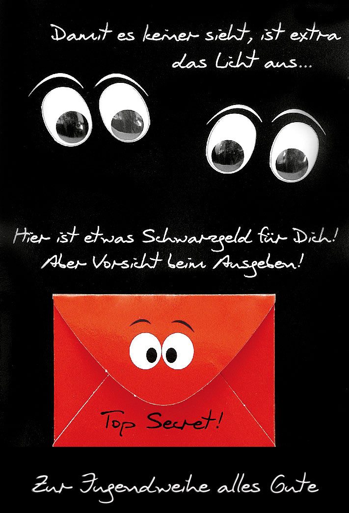 BSB Grußkarten Jugendweihe - Geldkarte - Glückwunschkarte im Format 11,5 x 17 cm