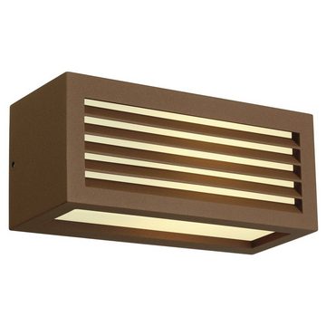 SLV Deckenleuchte Wandleuchte Box-L, eckig, E27, IP44, rostfarben, keine Angabe, Leuchtmittel enthalten: Nein, warmweiss, Aussenlampe, Aussenwandleuchte, Outdoor-Leuchte