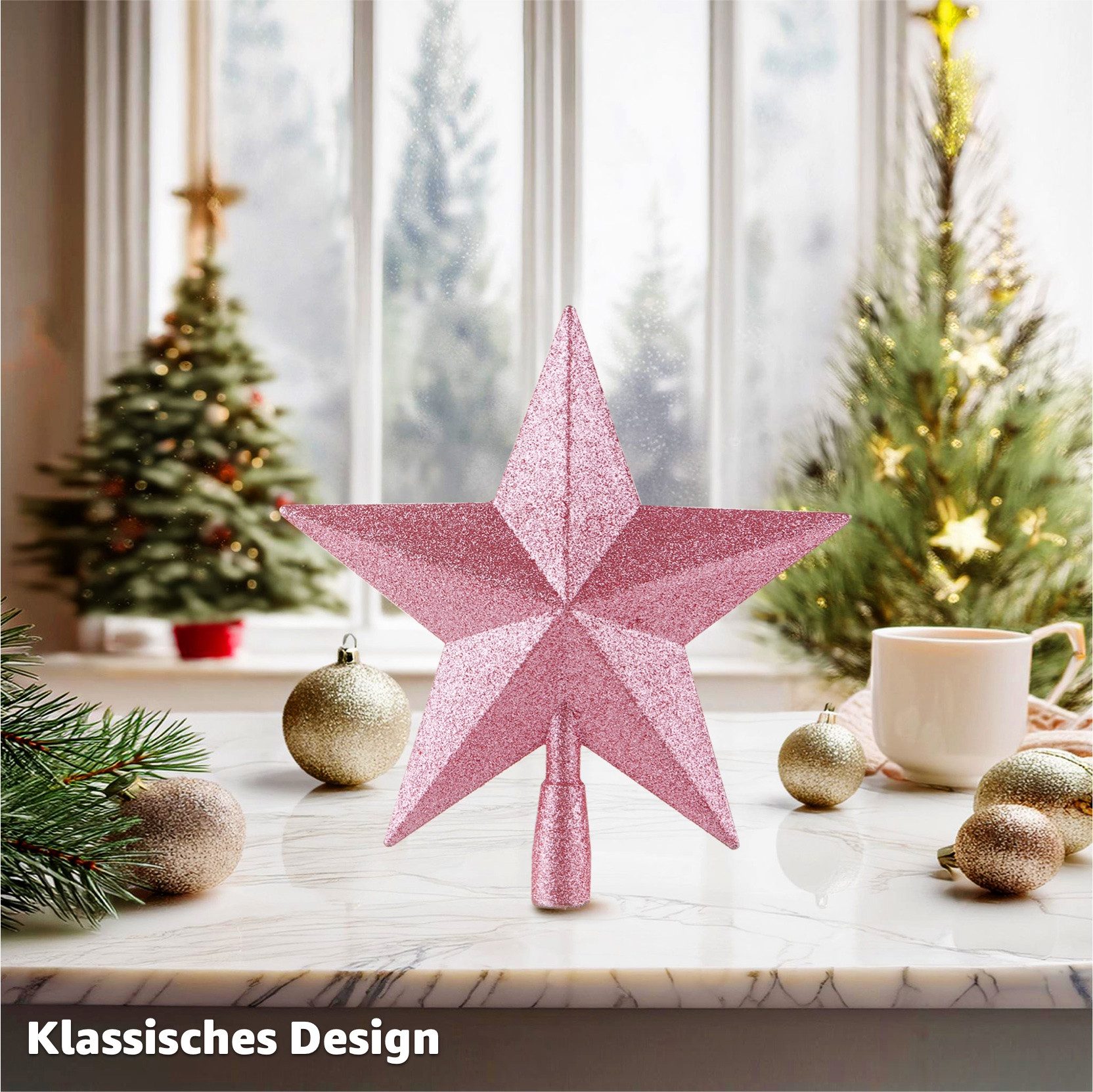 TK Gruppe Christbaumspitze Christbaumspitze zum Aufstecken in verschiedenen Formen und Farben, wiederverwendbar – Bild 5 von 5