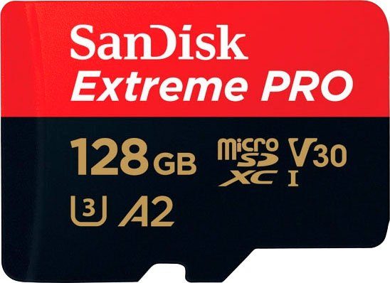 Sandisk Extreme Pro microSDXC 128GB + SD Adapter + Rescue Pro Deluxe Speicherkarte (128 GB UHS Class 3 170 MB/s Lesegeschwindigkeit)