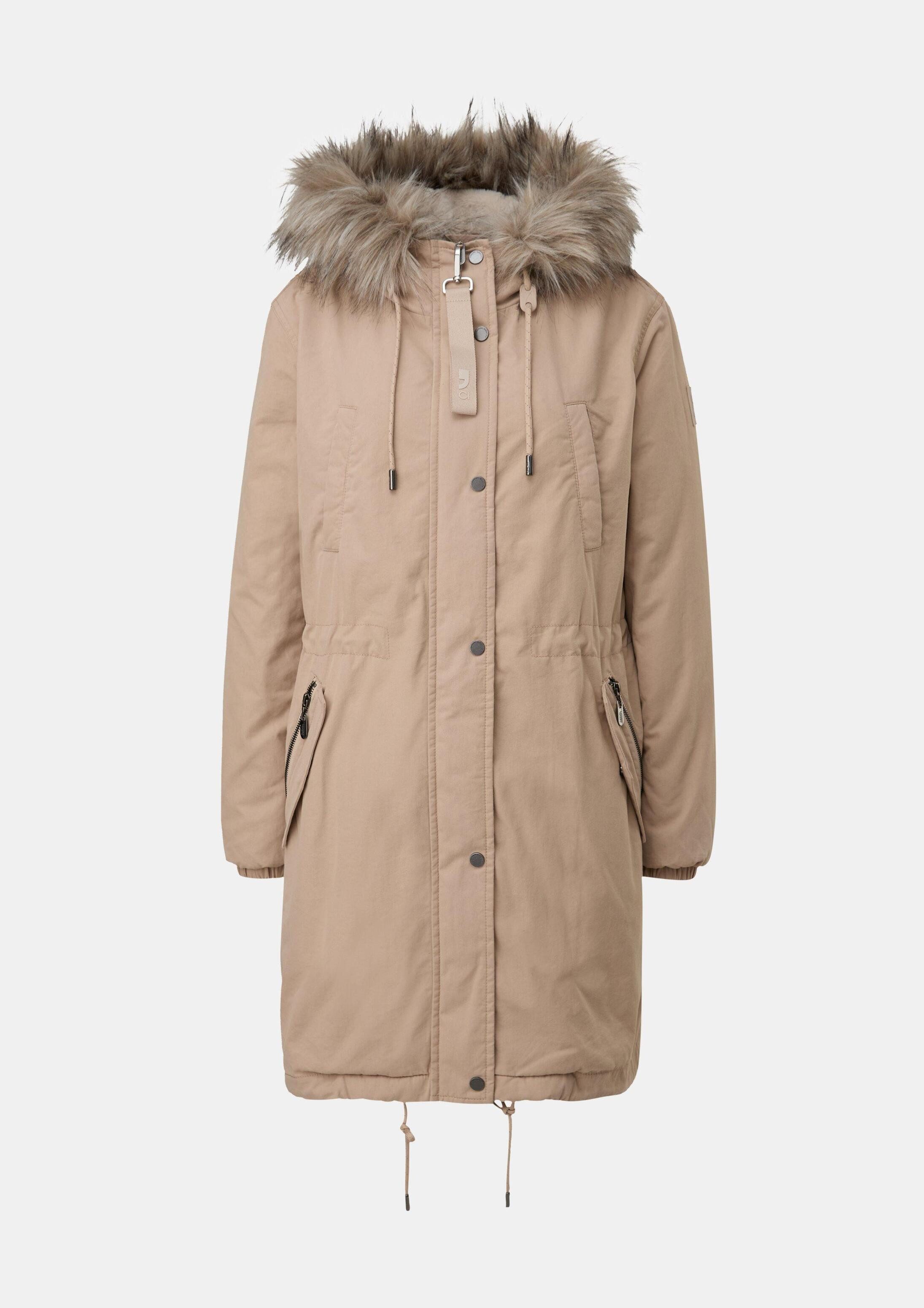 comma Winterjacke Outdoor-Mantel Parka mit abnehmbarem Kunstfell