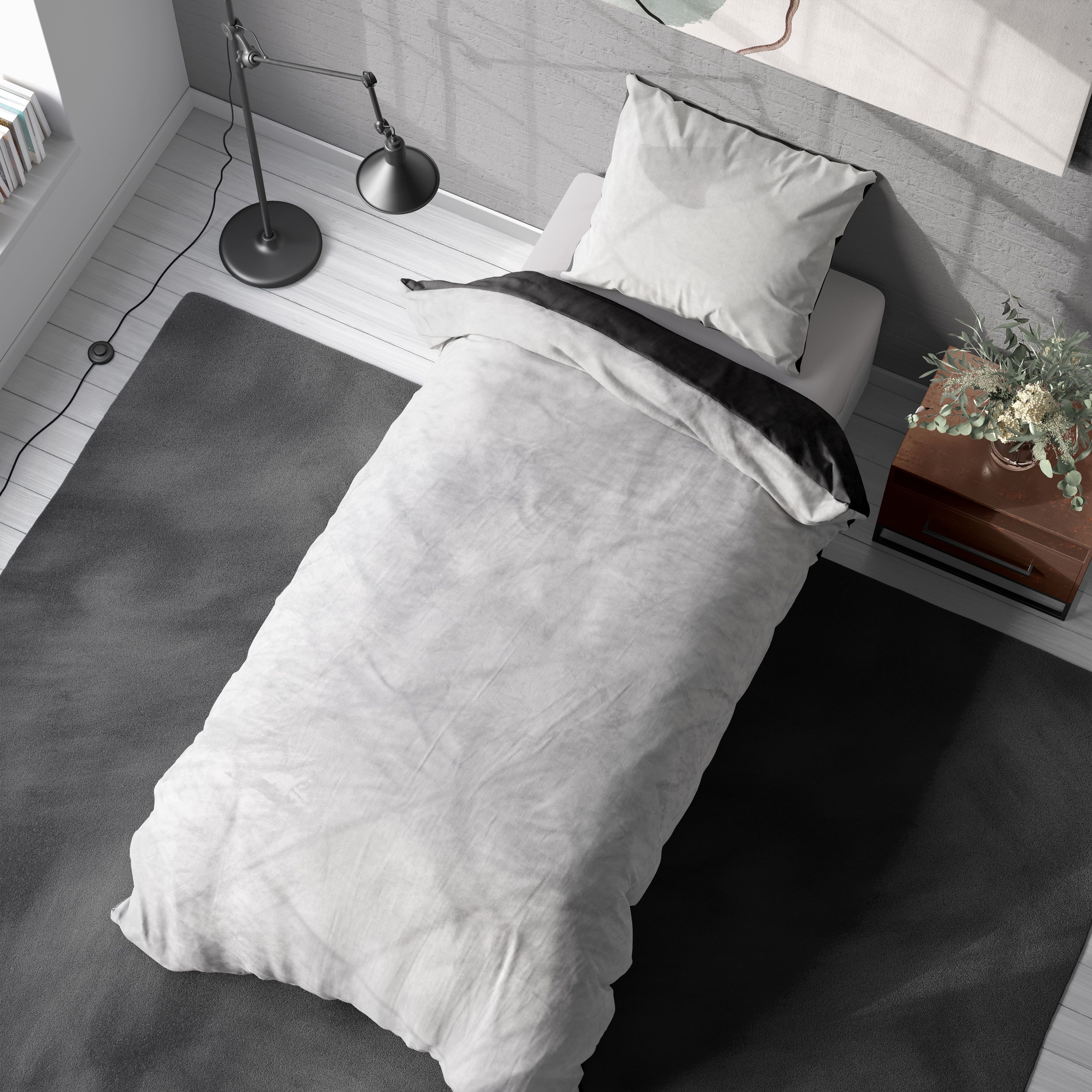 One Home Bettwäsche Winter Cashmere Touch Unifarben, Fleece, 2 teilig, flauschig warmes Teddy Plüsch, Wende Normalgröße