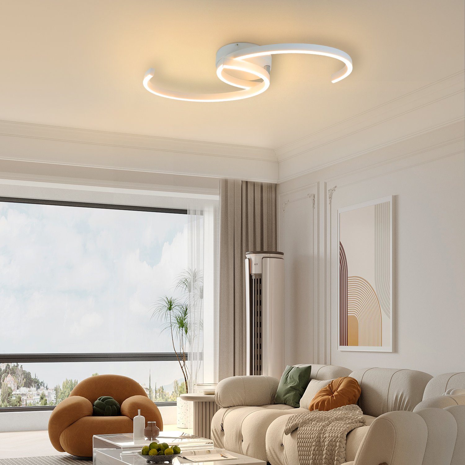 Nettlife Deckenleuchten Wohnzimmer Weiß Modern 24W günstig online kaufen