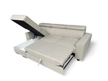 MOEBLO Ecksofa ROSALINE, Couch für Wohnzimmer, Schlafsofa Sofagarnitur Sofa Eckcouch L-Form Wohnlandschaft, Universelle Ottomane, mit Schlaffunktion und 2x Bettkasten, (BxHxT): 249x98x165 cm