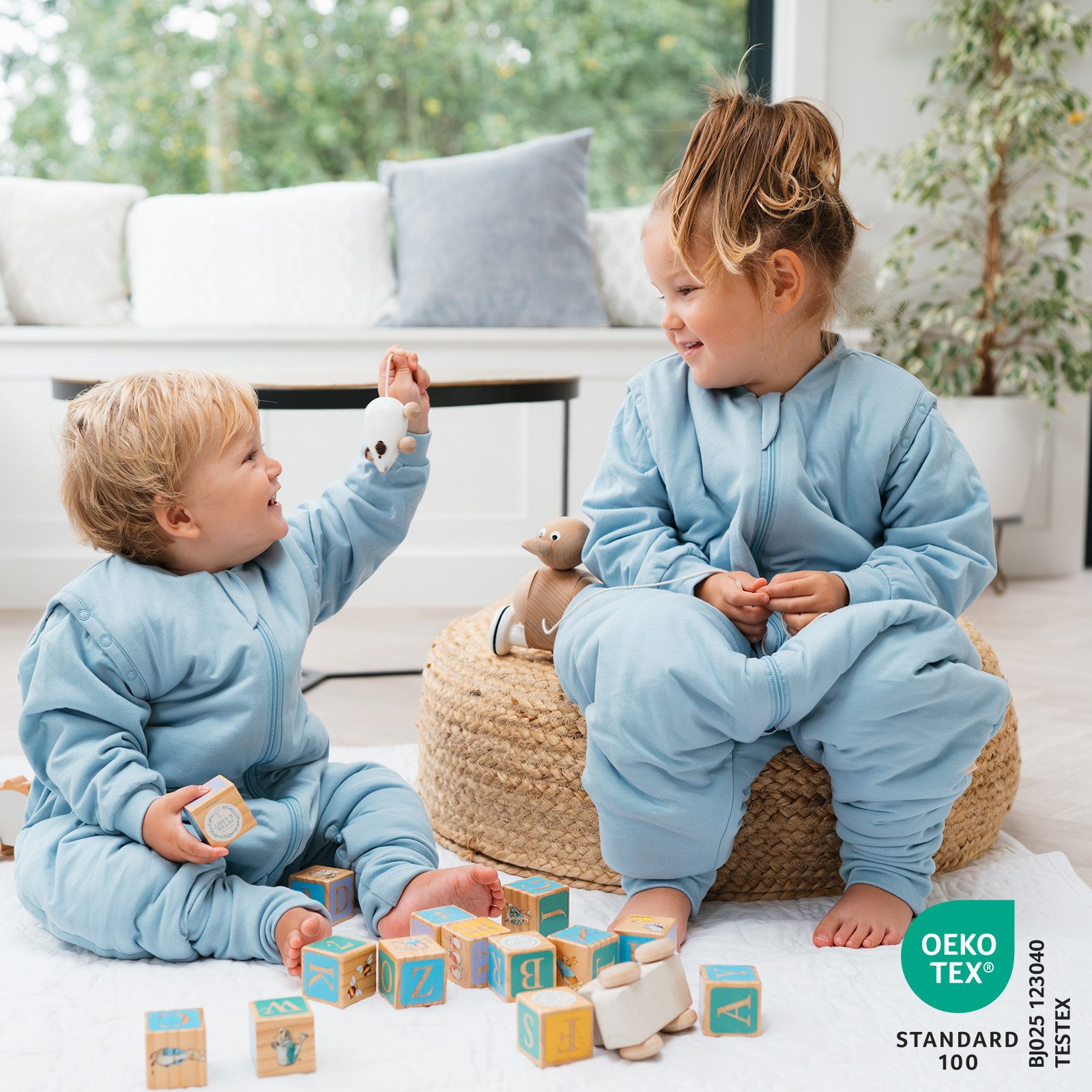 Schlummersack Kinderschlafsack Schlafsack mit Füßen und umklappbaren Bündchen, 1.0 Tog OEKO-TEX