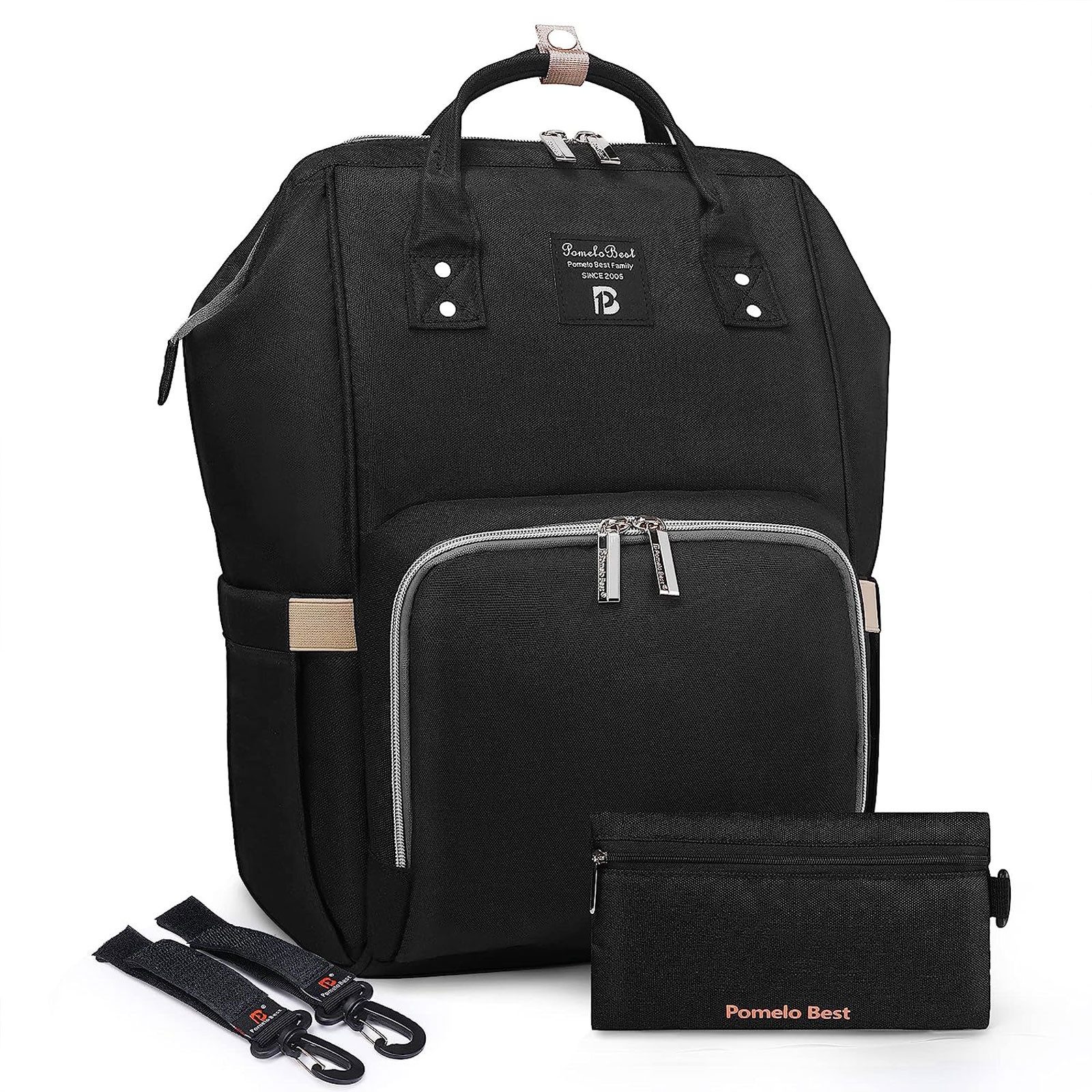 HAUSS SPOLE Wickelrucksack Baby Wickelrucksack Wickeltasche Rucksack mit Windelunterlage (Windeln Babyflasche Milchfläsche Rucksack Tasche mit Flaschenhalter, Multifunktional, Babytasche, Wickelrucksack, für Mama und Papa unterwegs), mit tragbarer mobiler Wickelauflage Schnullerhalter Kinderwagengurte