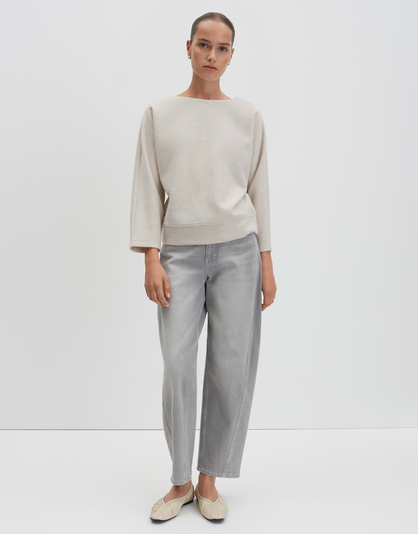 someday Sweatshirt UDANA Regular mit Mélange Effekt Weiches Sweatshirt mit U-Boot-Ausschnitt