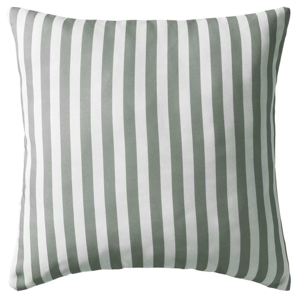 vidaXL Zierkissen, Gartenkissen 2 Stk. Streifenmuster 45 x 45 cm Grau