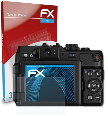 atFoliX Schutzfolie Displayschutz für Canon PowerShot G1 X, (3 Folien), Ultraklar und hartbeschichtet
