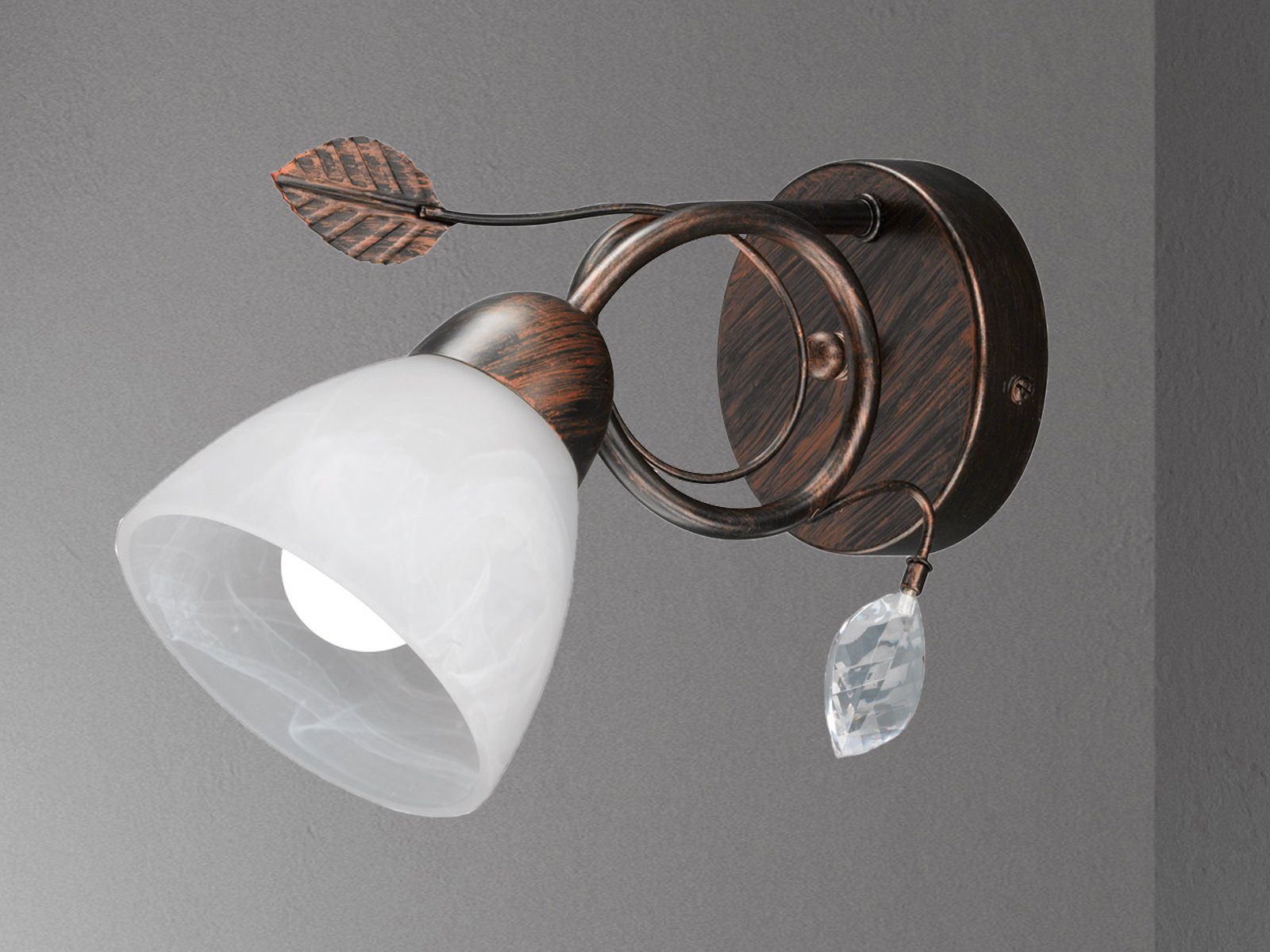 TRIO Leuchten LED Wandleuchte, Dimmfunktion, LED wechselbar, Warmweiß, Wandbeleuchtung innen Florentiner Lampe Treppenhaus, Rostoptik H: 21cm