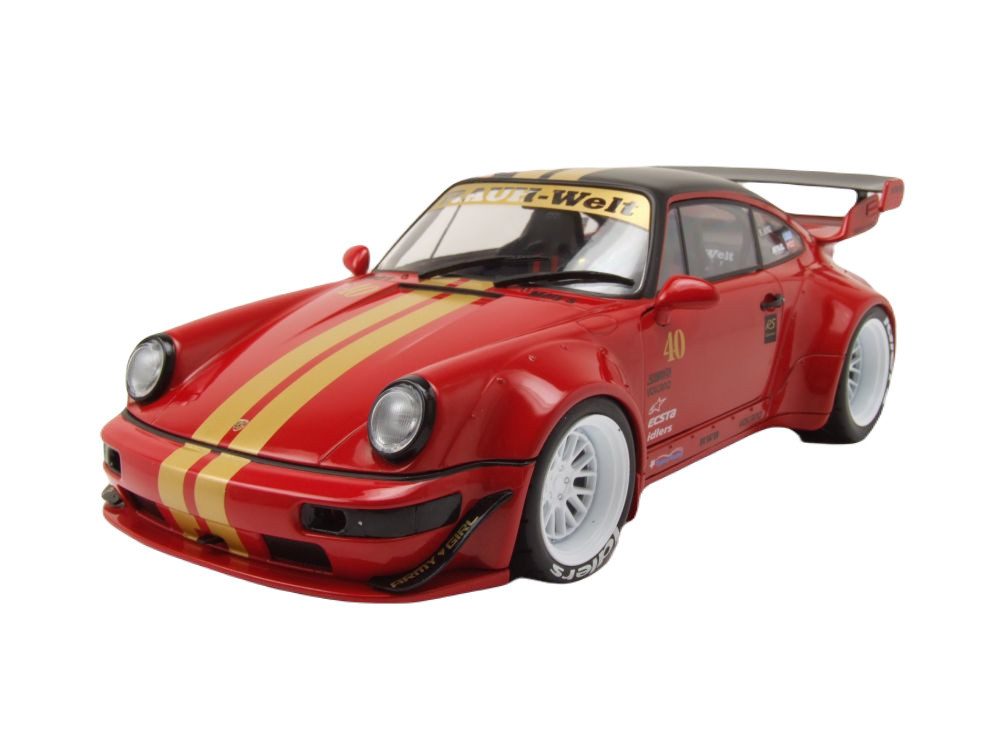Solido Modellauto Porsche 964 RWB Bodykit 2021 rot, Maßstab 1:18
