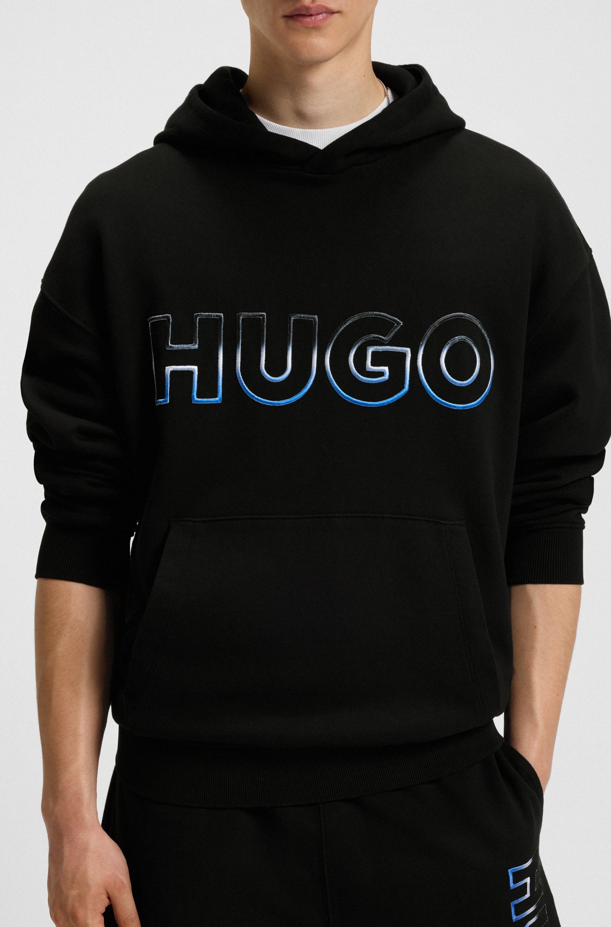 HUGO Blue Sweatshirt Nogudi mit Kapuze, regular fit, reine Baumwolle