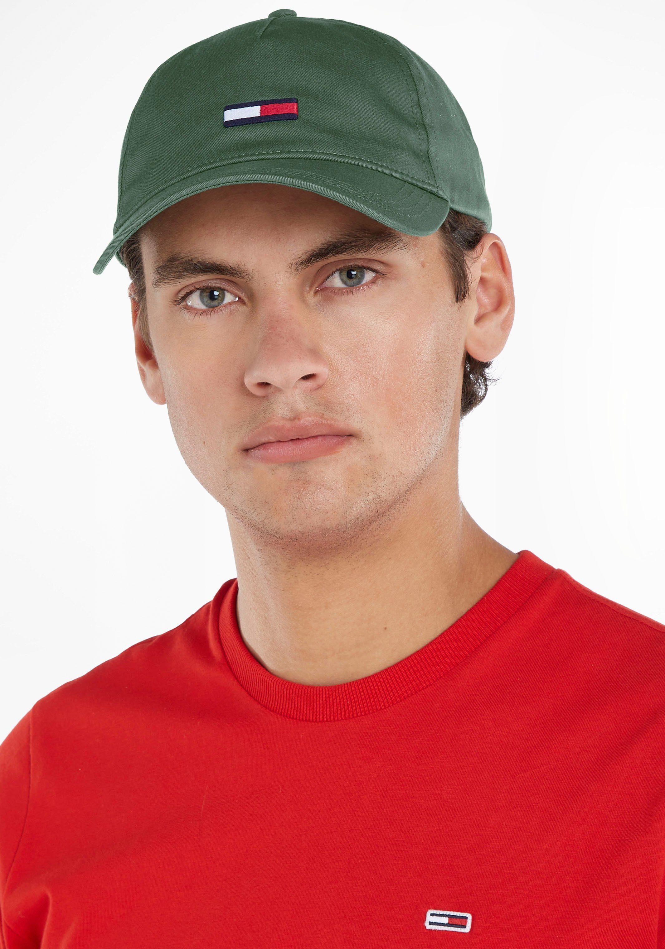 Tommy Jeans Baseball Cap TJM FLAG CAP mit gestickter Flag-Applikation Urban Green | Baseball Caps