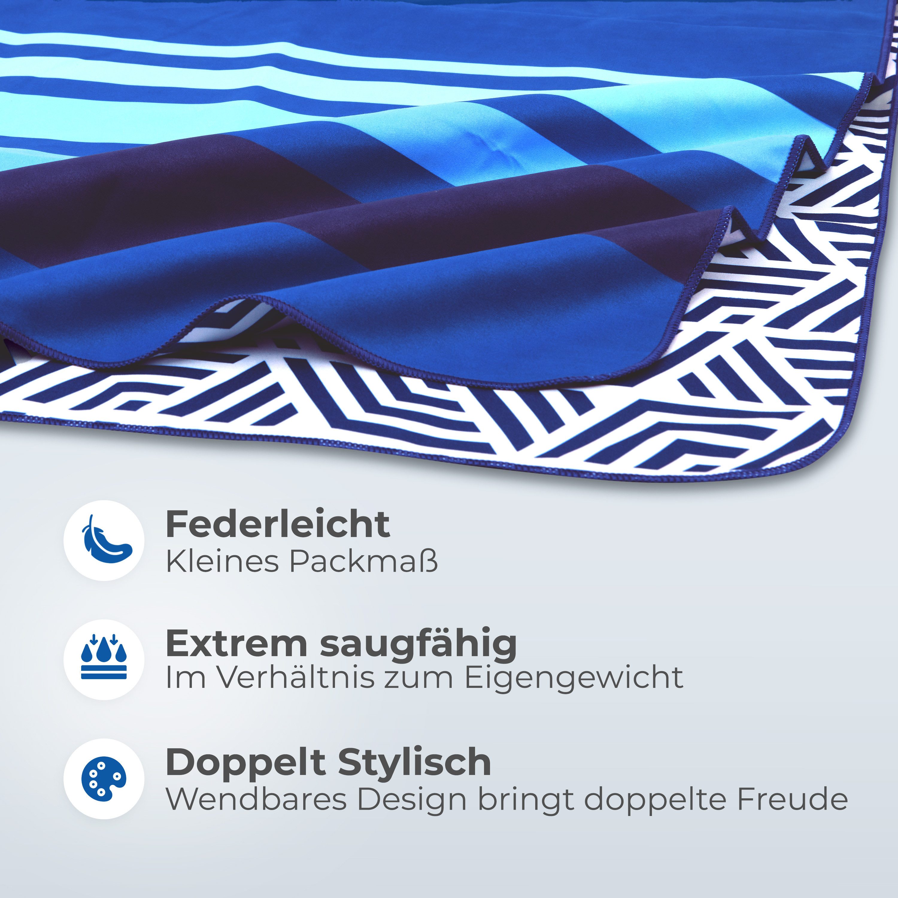 NirvanaShape Strandtuch Reise Handtuch Strandtuch XXL - Strandhandtuch, Mikrofaser Badetuch – Bild 3 von 5