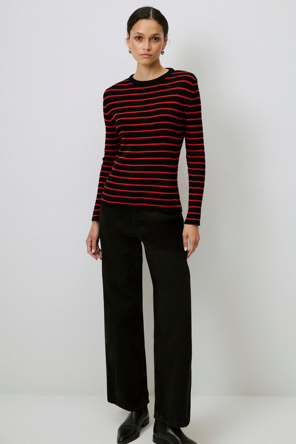 Sweatshirt GESTREIFTES RIPPSTRICKPULLOVER