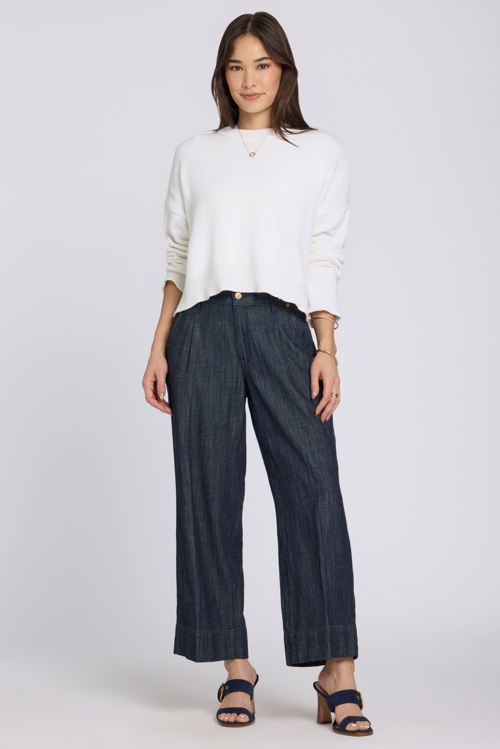 NYDJ Weite Jeans Teresa Wide Leg Ankle Jeans mit High Rise