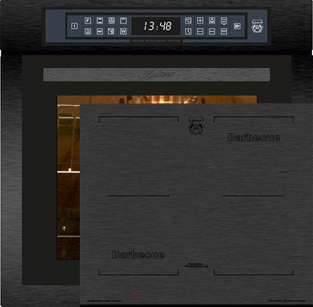 Kaiser Küchengeräte Backofen-Set Herd Set Autark Einbaubackofen,86L 15 Fkt. Grill Air fryer Full Touch+Induktions-Kochfeld, Autark Herd Power Booster 60 cm Barbecue EH 6306 N RS+KCT 6700 FI, mit 1-fach-Teleskopauszug